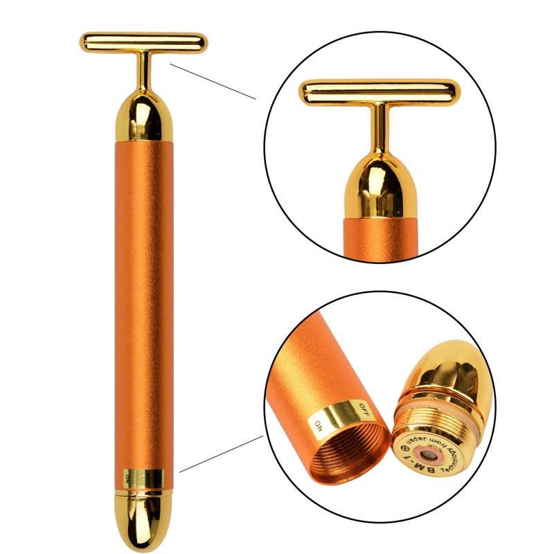 24K Vibration Facial Beauty Bar Golden Energy Face Massager