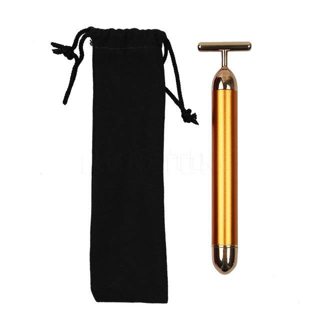 24K Vibration Facial Beauty Bar Golden Energy Face Massager