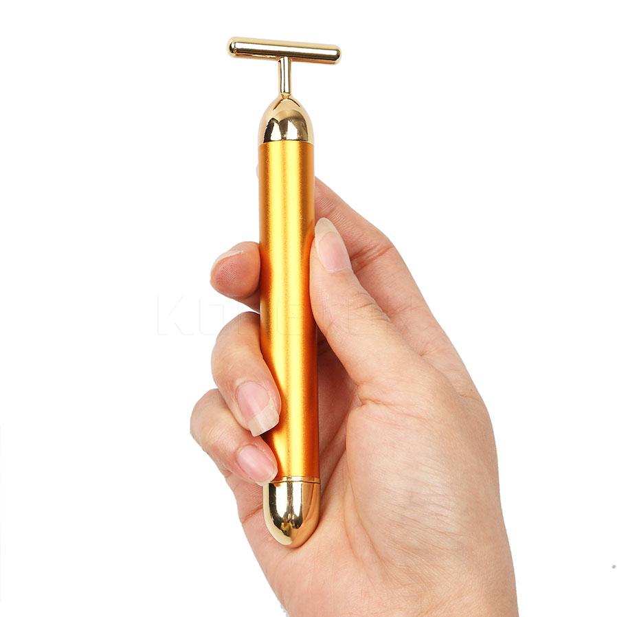 24K Vibration Facial Beauty Bar Golden Energy Face Massager